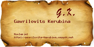 Gavrilovits Kerubina névjegykártya